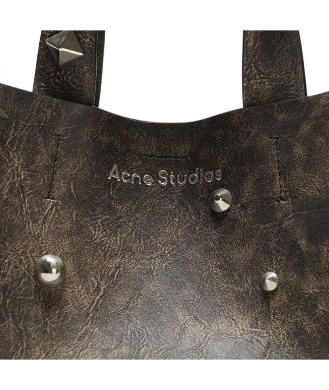 ACNE STUDIOS Коричневая кожаная сумка тоут, фото 5