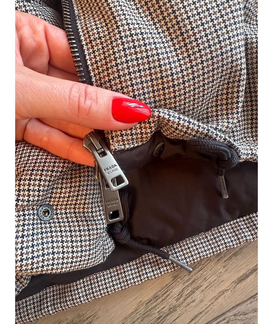 PRADA Коричневый шерстяной пуховик, фото 5