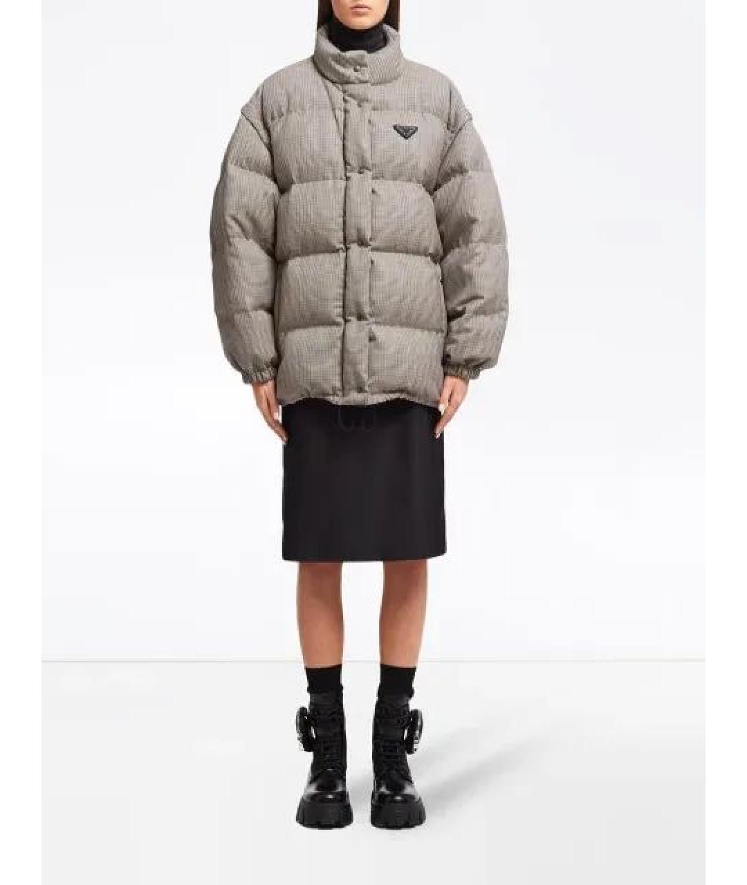 PRADA Коричневый шерстяной пуховик, фото 2