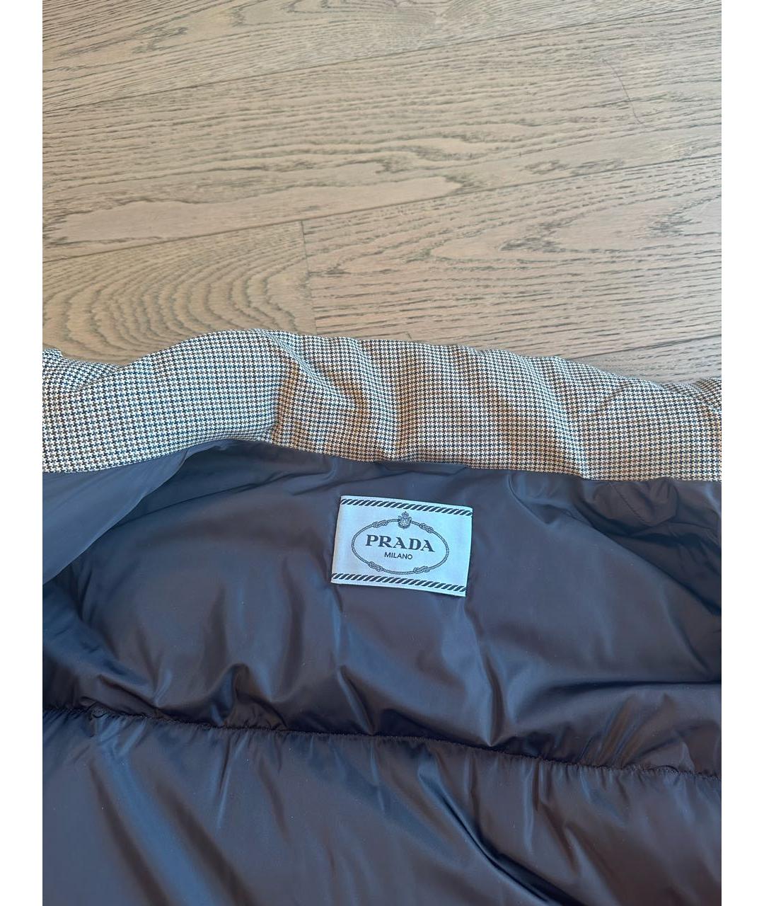 PRADA Коричневый шерстяной пуховик, фото 8