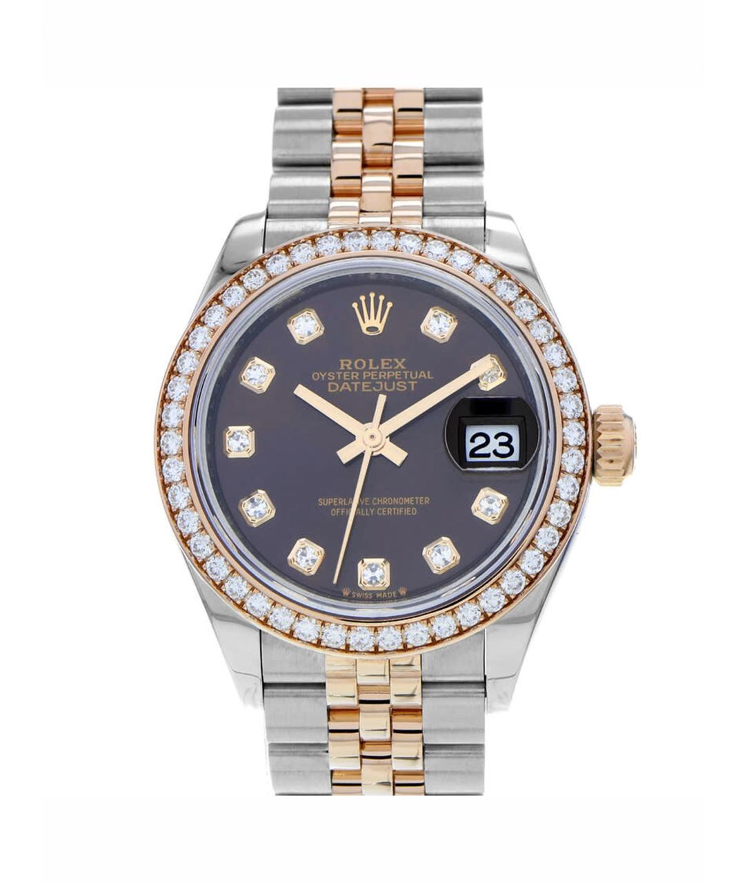 ROLEX Черные часы из розового золота, фото 1