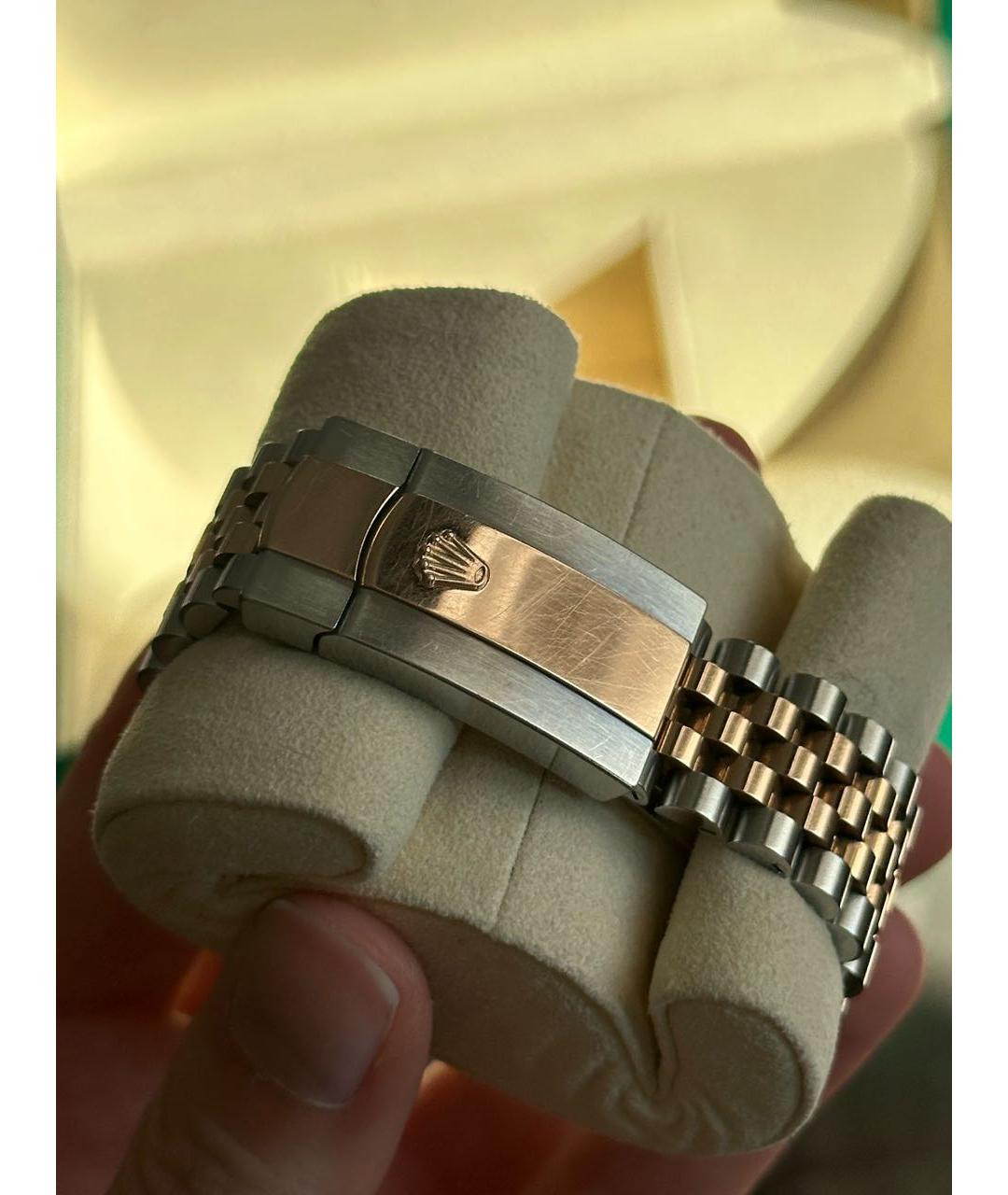 ROLEX Черные часы из розового золота, фото 2