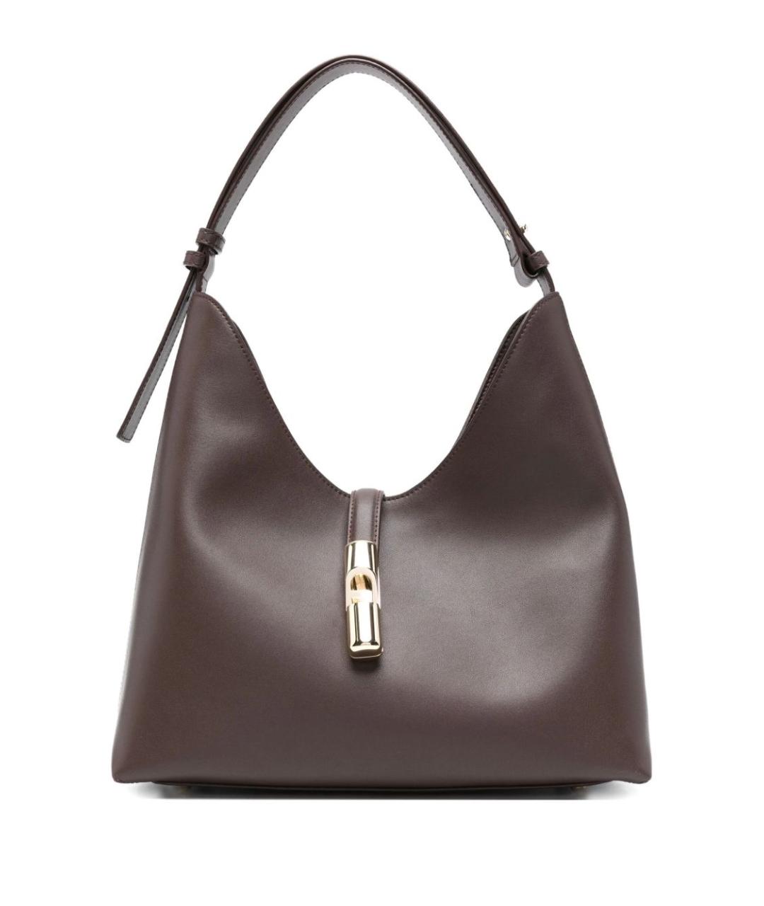 FURLA Коричневая кожаная сумка через плечо, фото 1