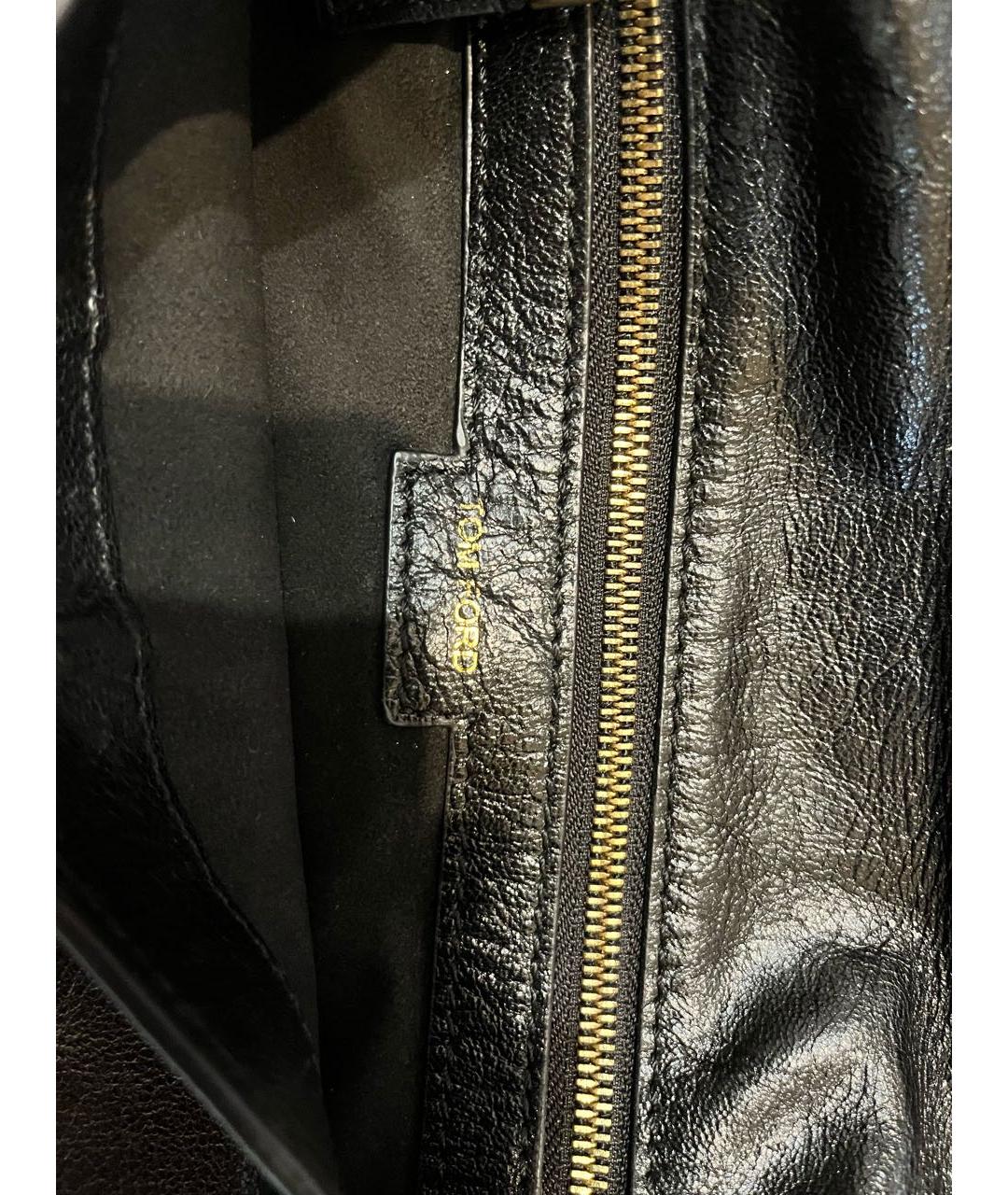 TOM FORD Черная кожаная сумка тоут, фото 7