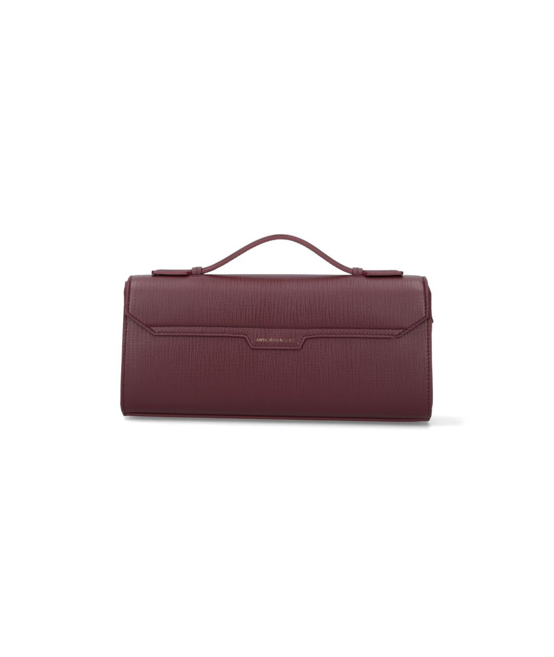 ANYA HINDMARCH Бордовая кожаная сумка с короткими ручками, фото 3