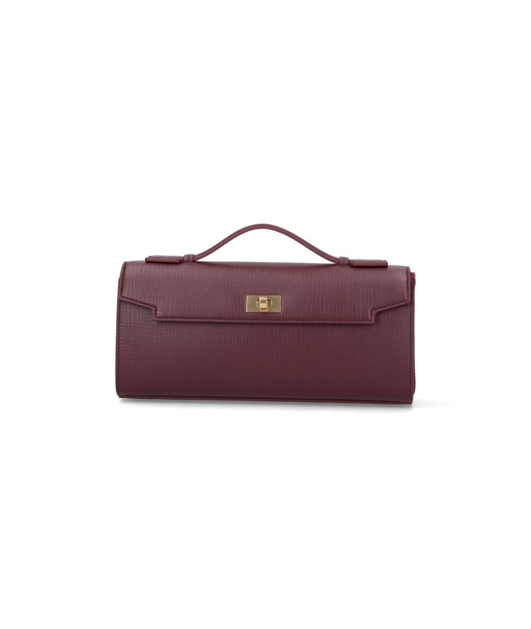 ANYA HINDMARCH Бордовая кожаная сумка с короткими ручками, фото 1