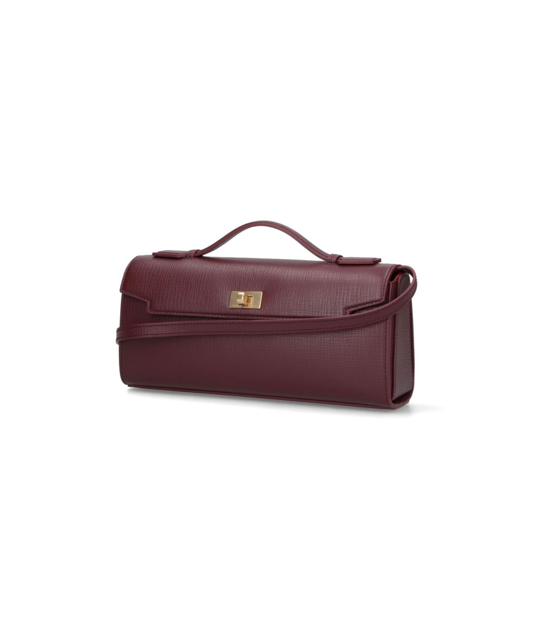 ANYA HINDMARCH Бордовая кожаная сумка с короткими ручками, фото 2
