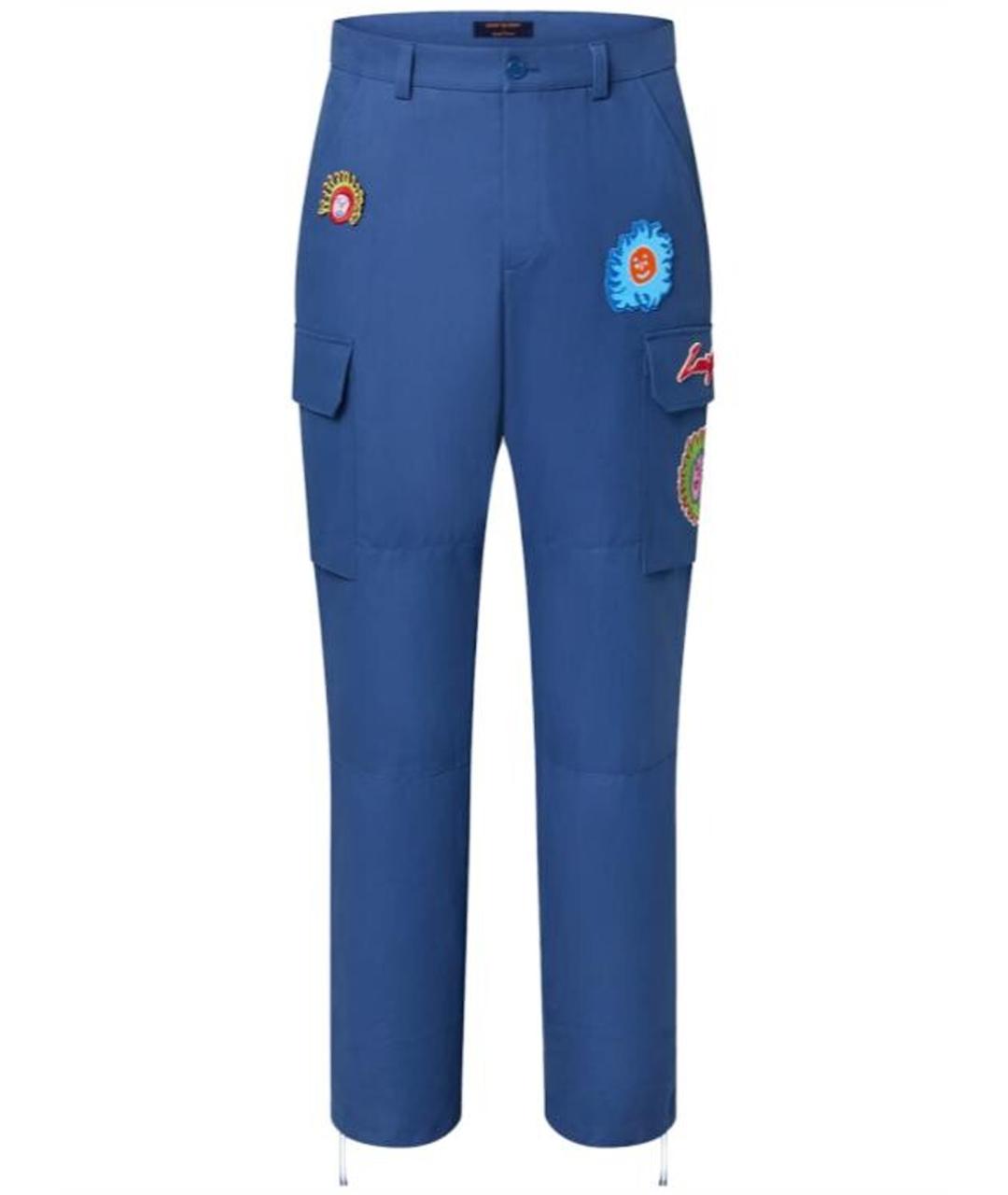 LOUIS VUITTON Темно-синие хлопковые повседневные брюки, фото 1