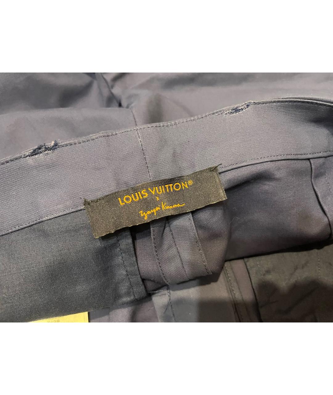 LOUIS VUITTON Темно-синие хлопковые повседневные брюки, фото 6
