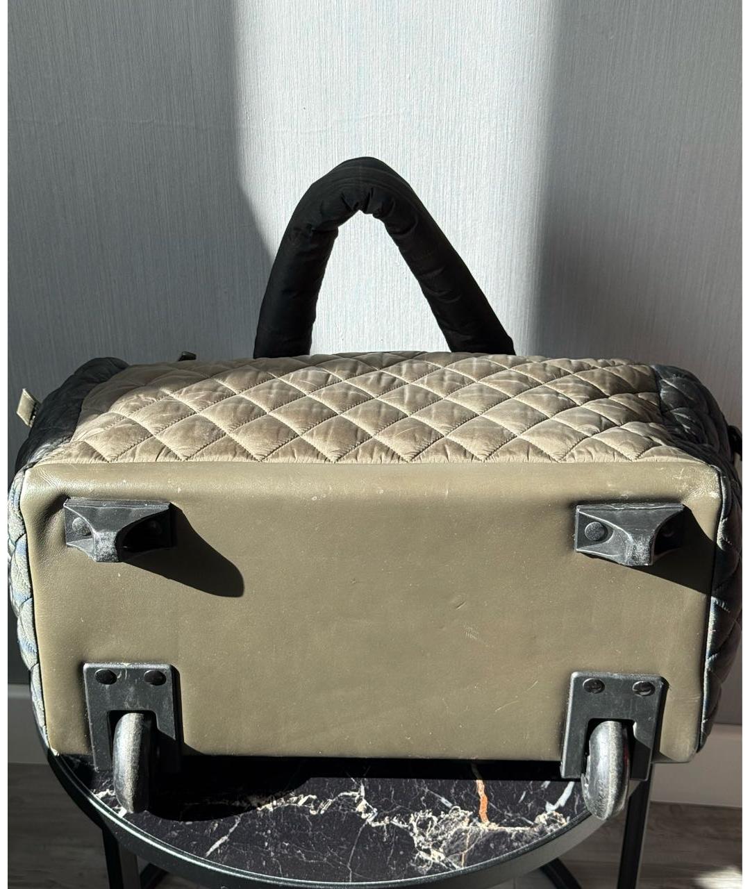 CHANEL Хаки тканевая дорожная/спортивная сумка, фото 3