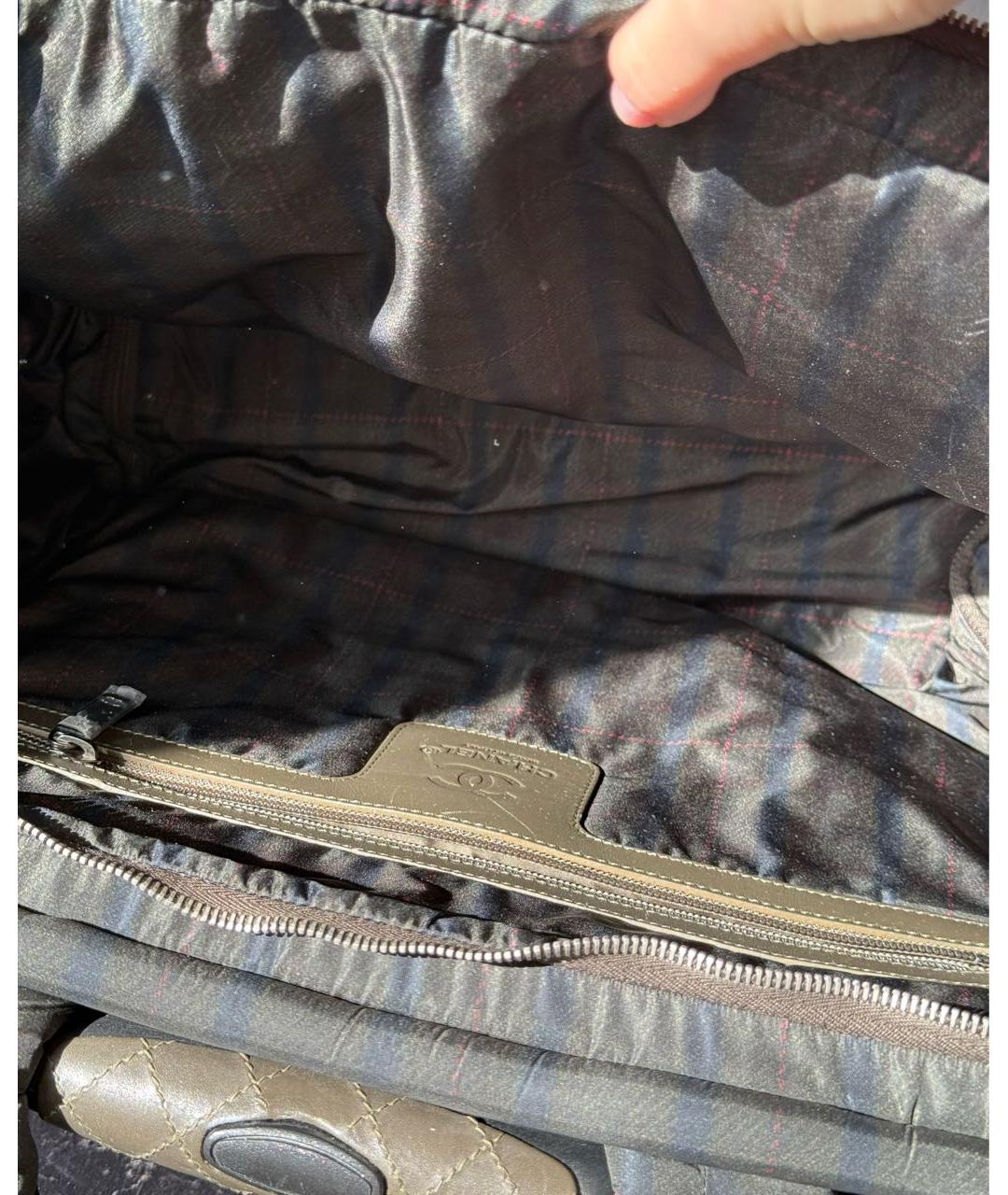 CHANEL Хаки тканевая дорожная/спортивная сумка, фото 4