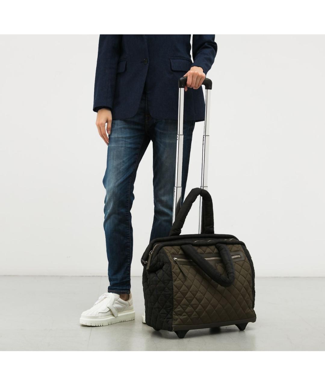 CHANEL Хаки тканевая дорожная/спортивная сумка, фото 5