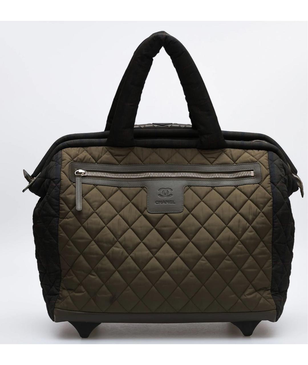 CHANEL Хаки тканевая дорожная/спортивная сумка, фото 9