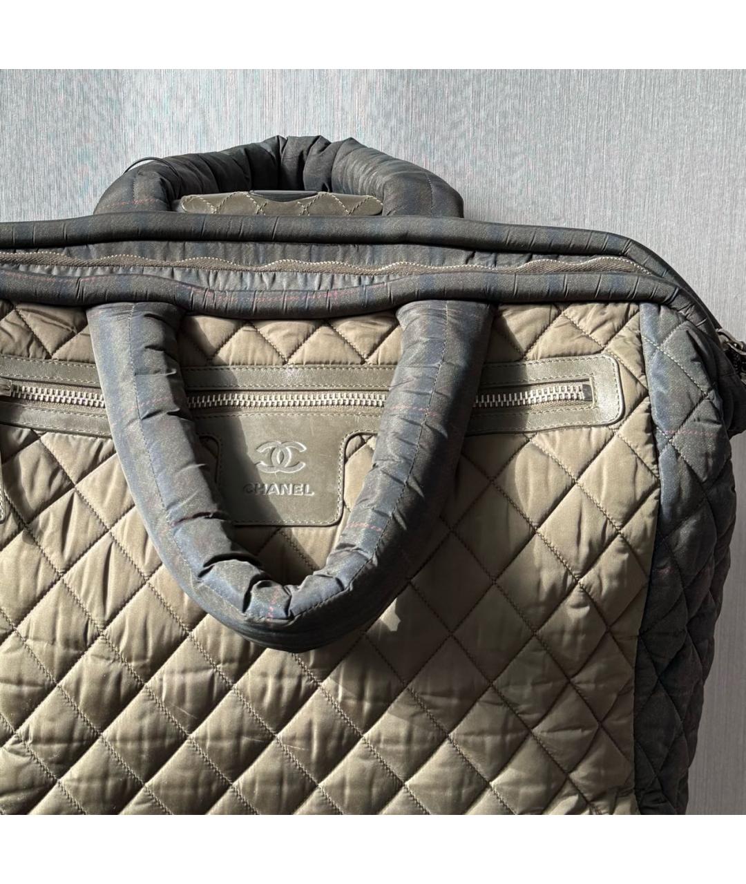 CHANEL Хаки тканевая дорожная/спортивная сумка, фото 8