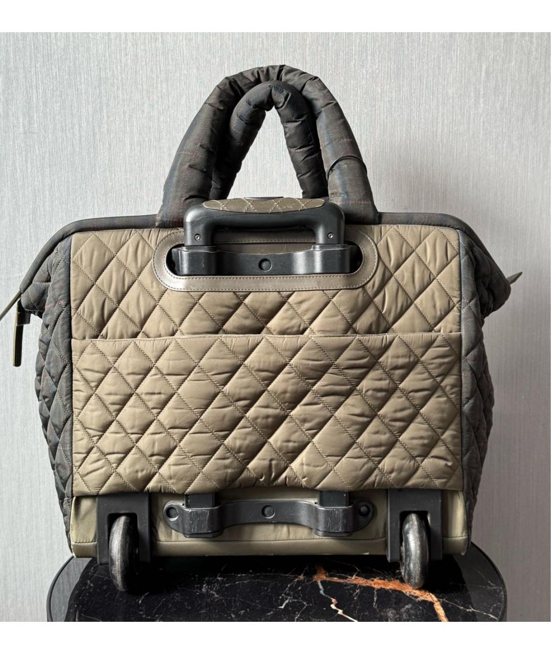 CHANEL Хаки тканевая дорожная/спортивная сумка, фото 6