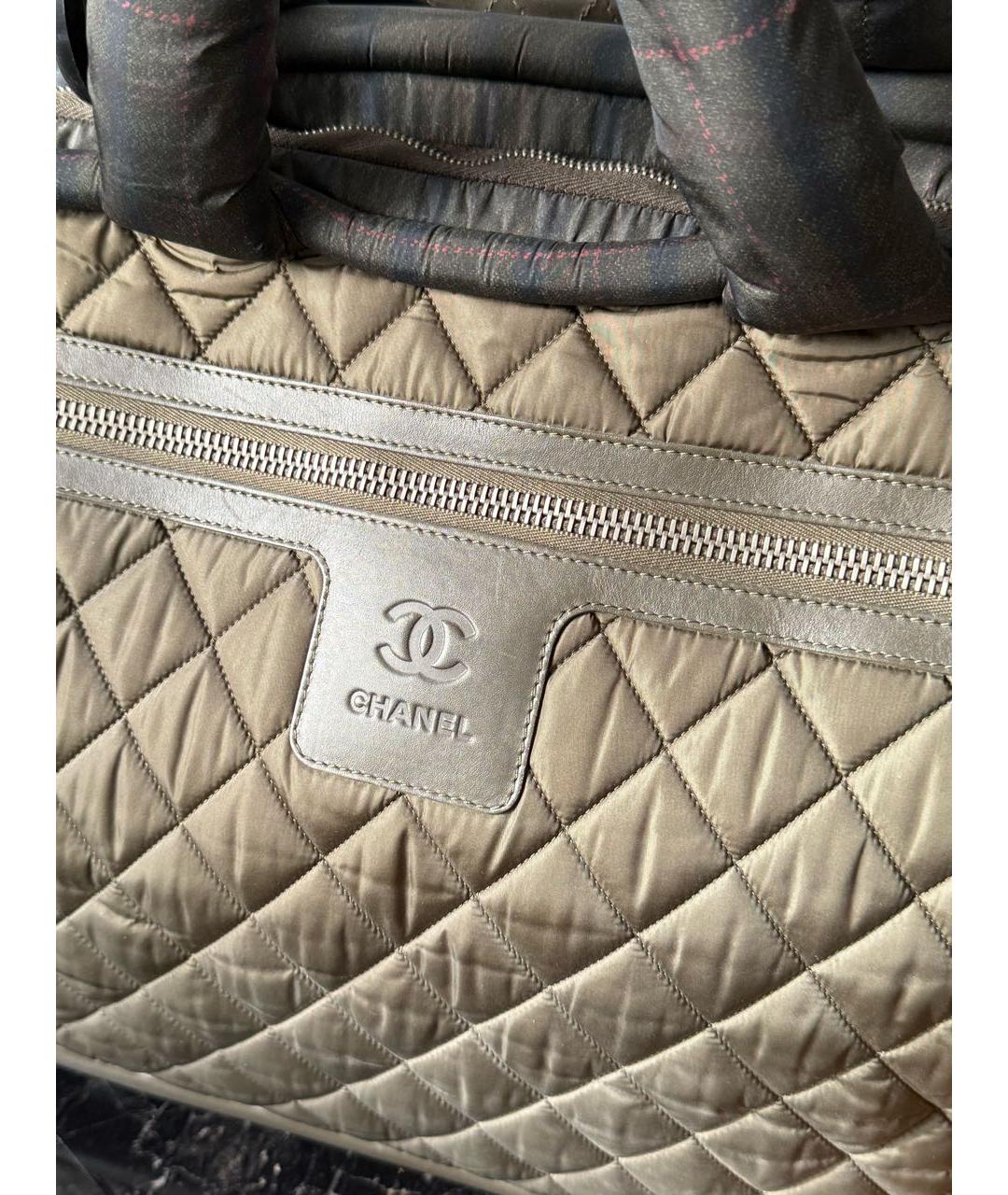 CHANEL Хаки тканевая дорожная/спортивная сумка, фото 7