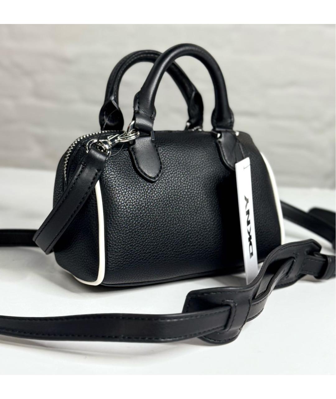 DKNY Черная кожаная сумка через плечо, фото 5