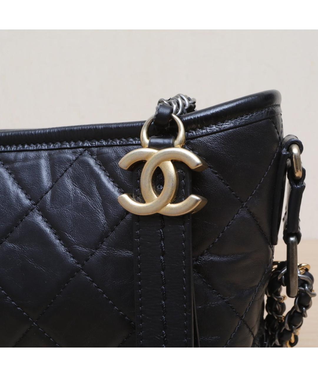 CHANEL Черная кожаная сумка через плечо, фото 8