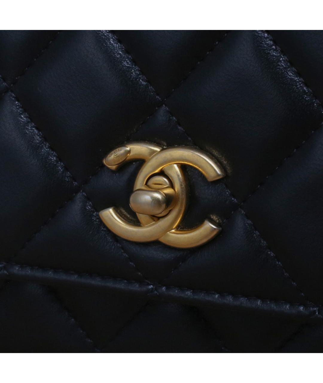 CHANEL Черная кожаная сумка через плечо, фото 8