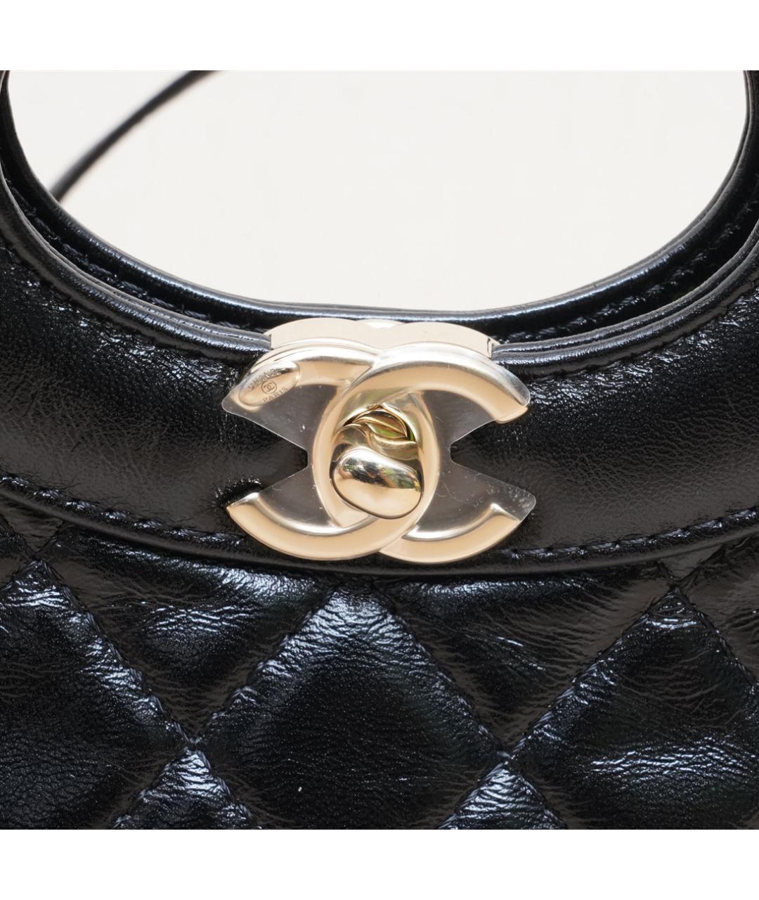 CHANEL Черная кожаная сумка через плечо, фото 8