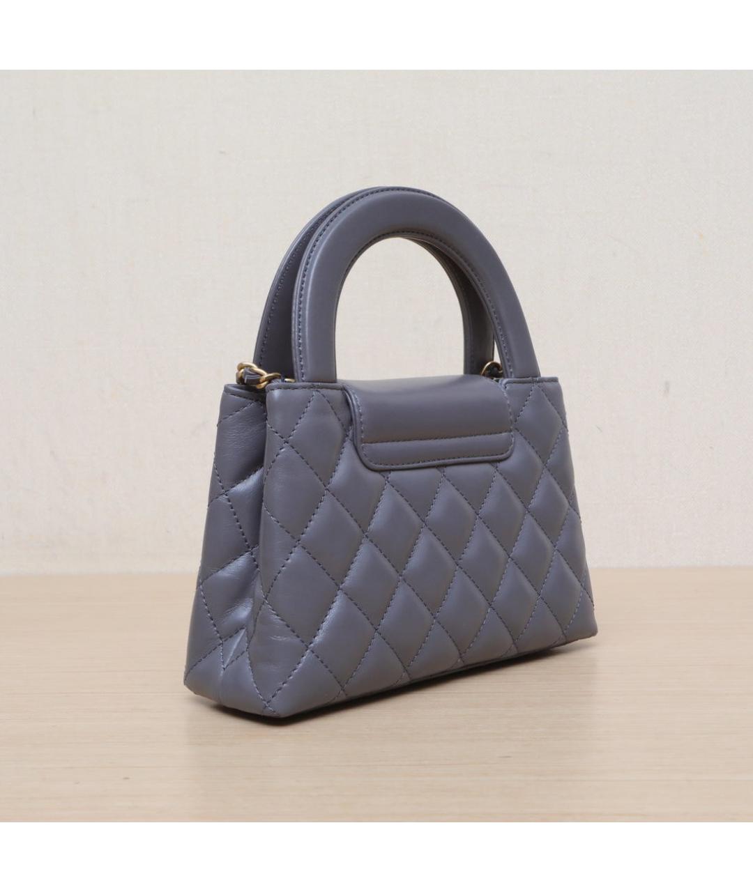 CHANEL Серая кожаная сумка через плечо, фото 6