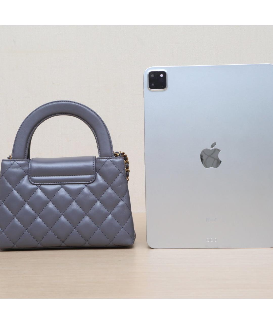 CHANEL Серая кожаная сумка через плечо, фото 7