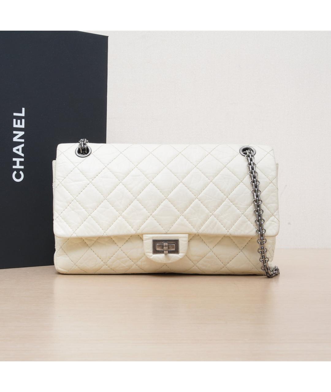 CHANEL Белая кожаная сумка через плечо, фото 2