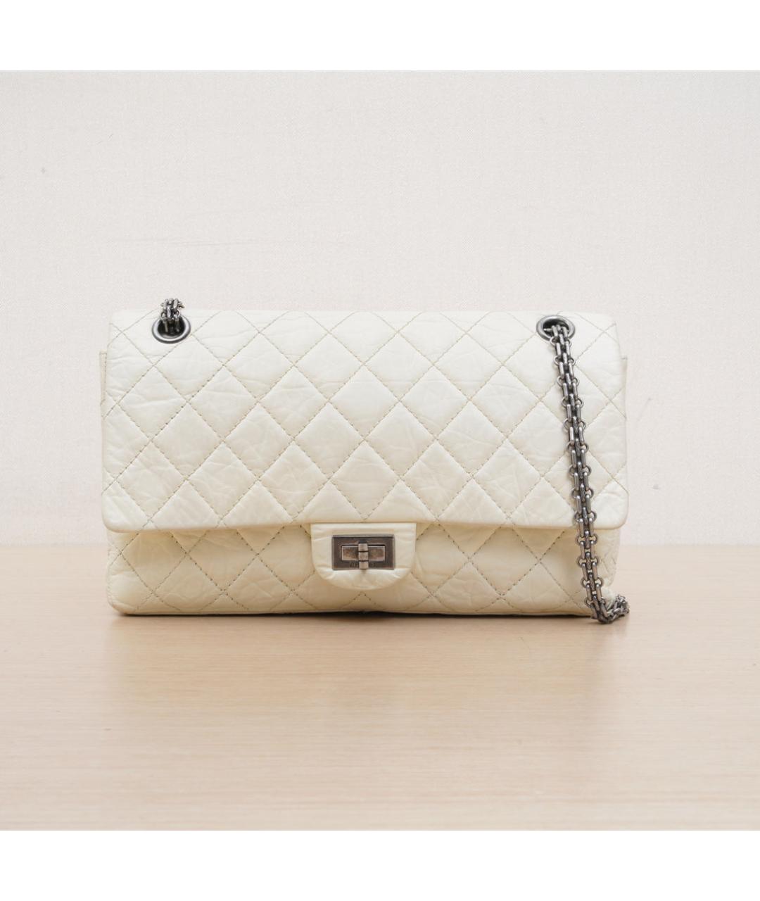 CHANEL Белая кожаная сумка через плечо, фото 3