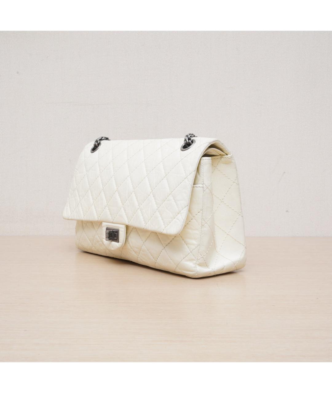 CHANEL Белая кожаная сумка через плечо, фото 4