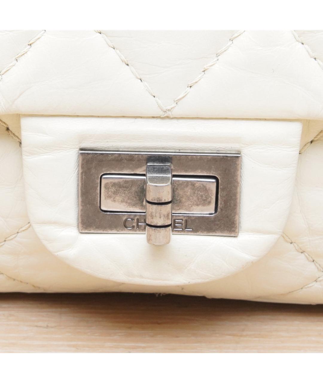 CHANEL Белая кожаная сумка через плечо, фото 8