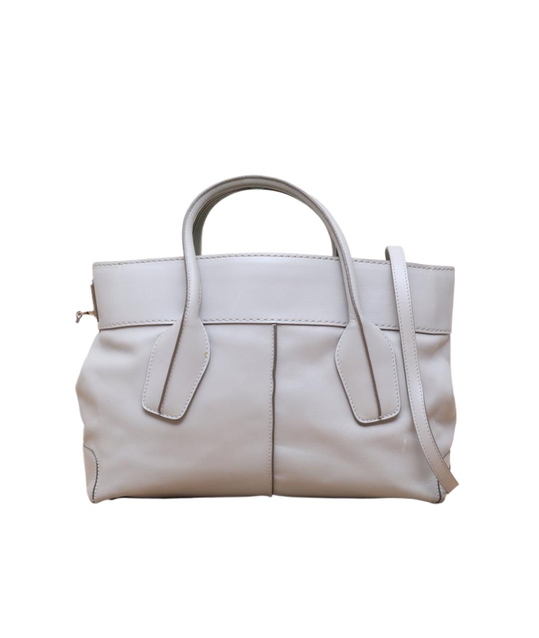 TOD'S Серая кожаная сумка тоут, фото 1