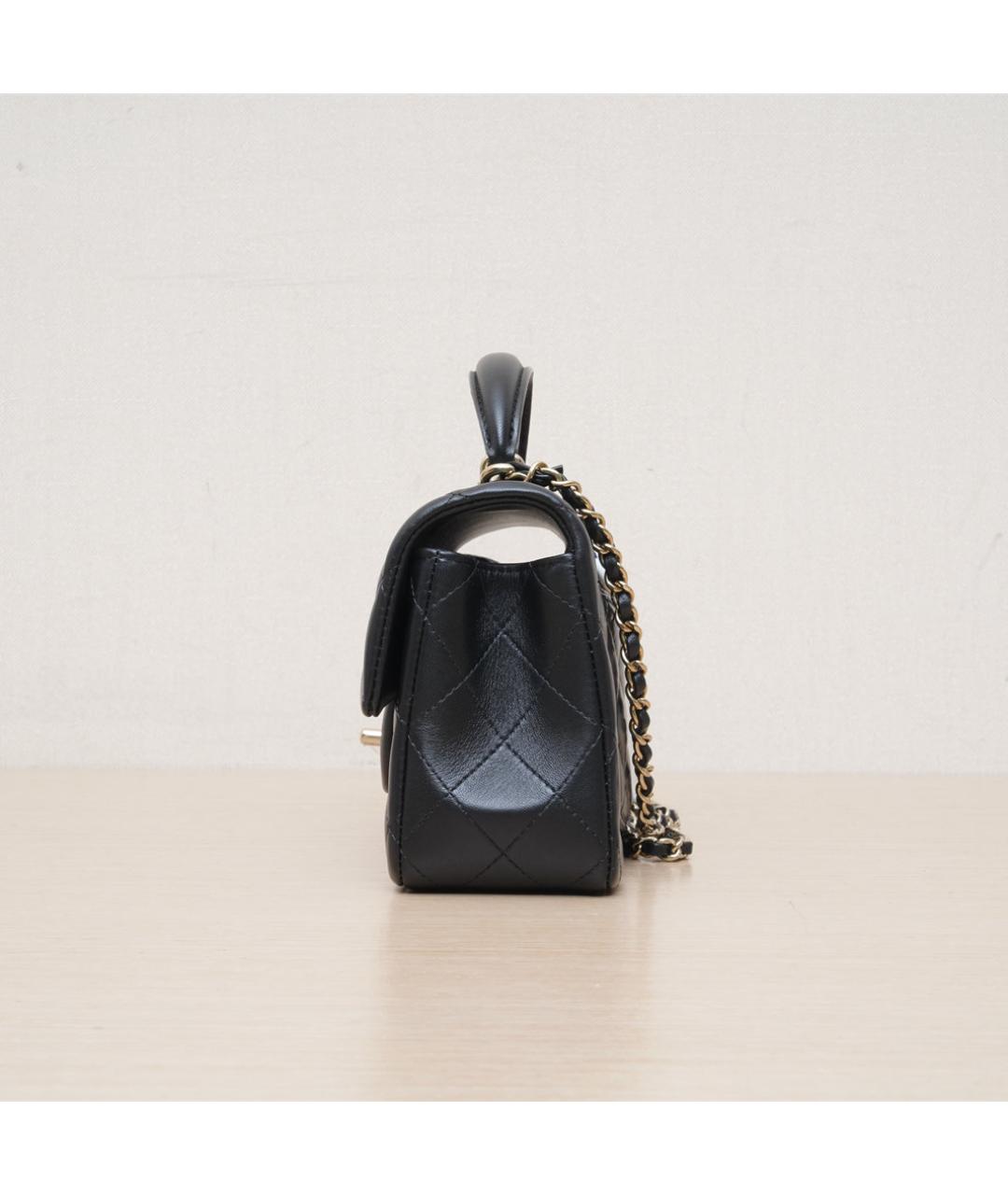 CHANEL Черная кожаная сумка через плечо, фото 5