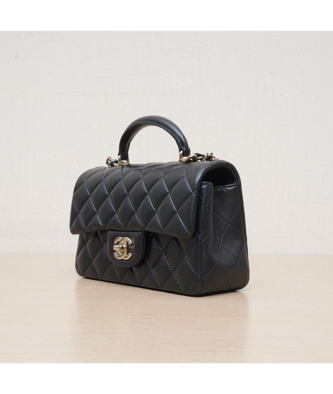 CHANEL Черная кожаная сумка через плечо, фото 4