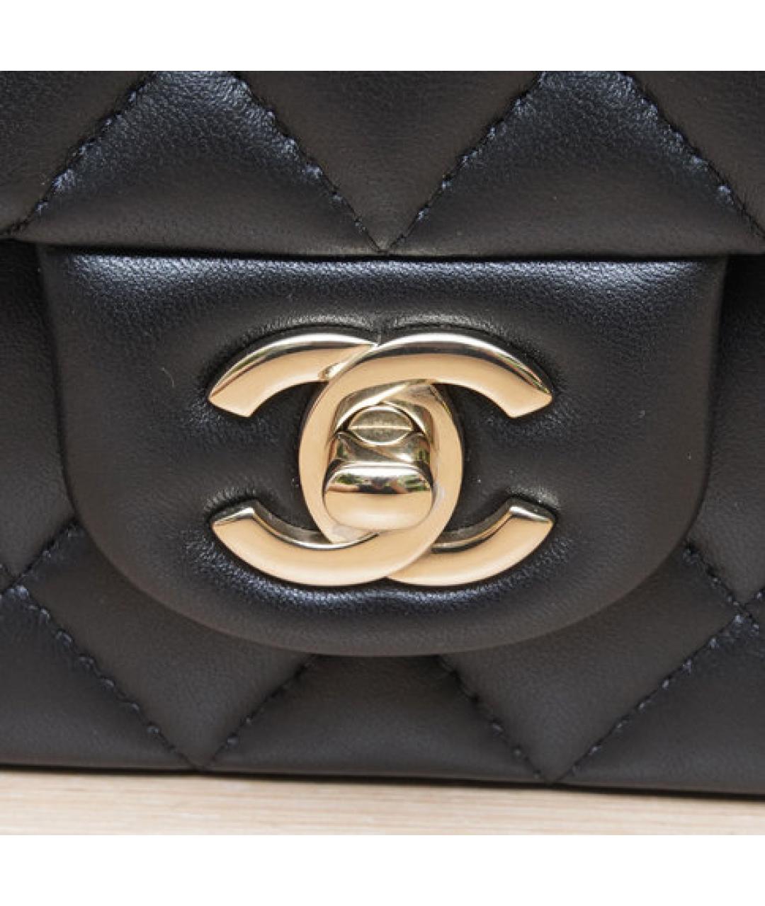 CHANEL Черная кожаная сумка через плечо, фото 8