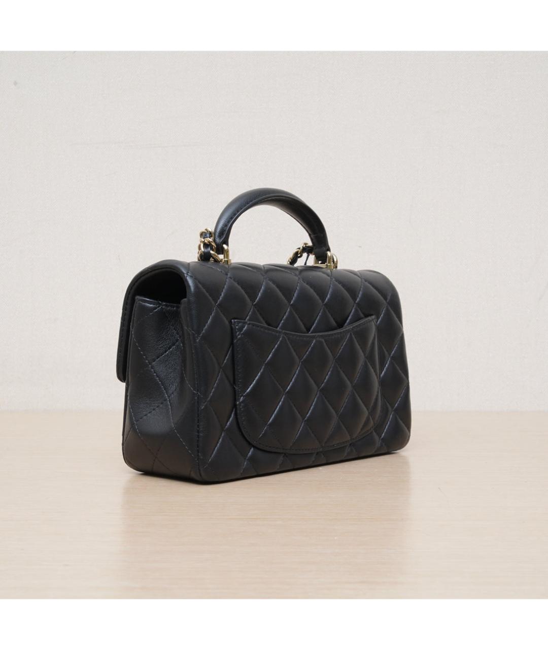 CHANEL Черная кожаная сумка через плечо, фото 6