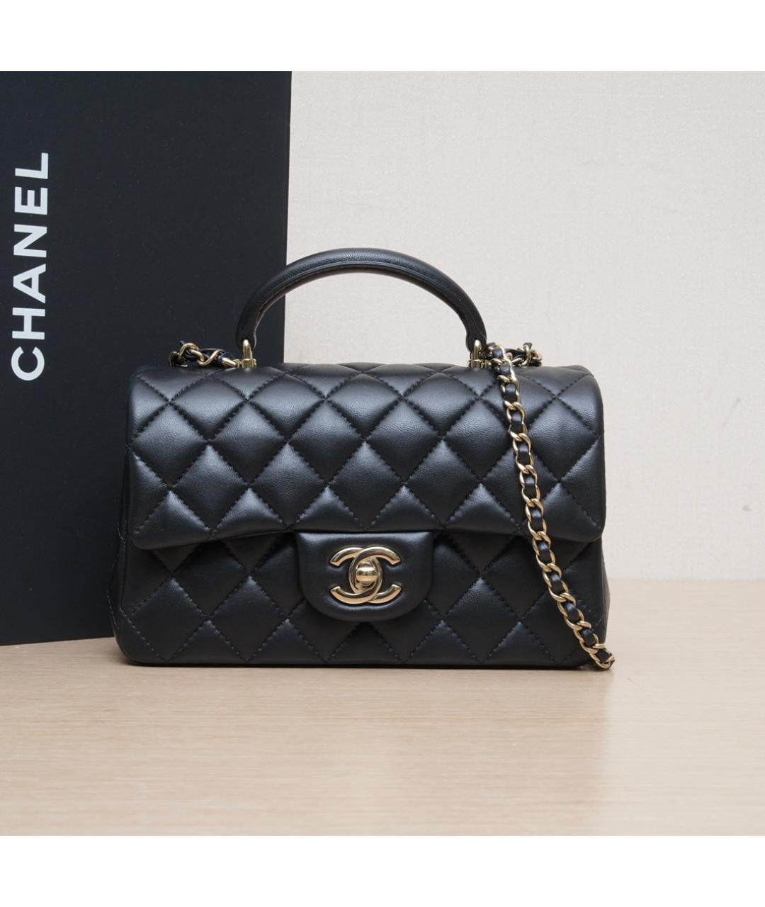 CHANEL Черная кожаная сумка через плечо, фото 2