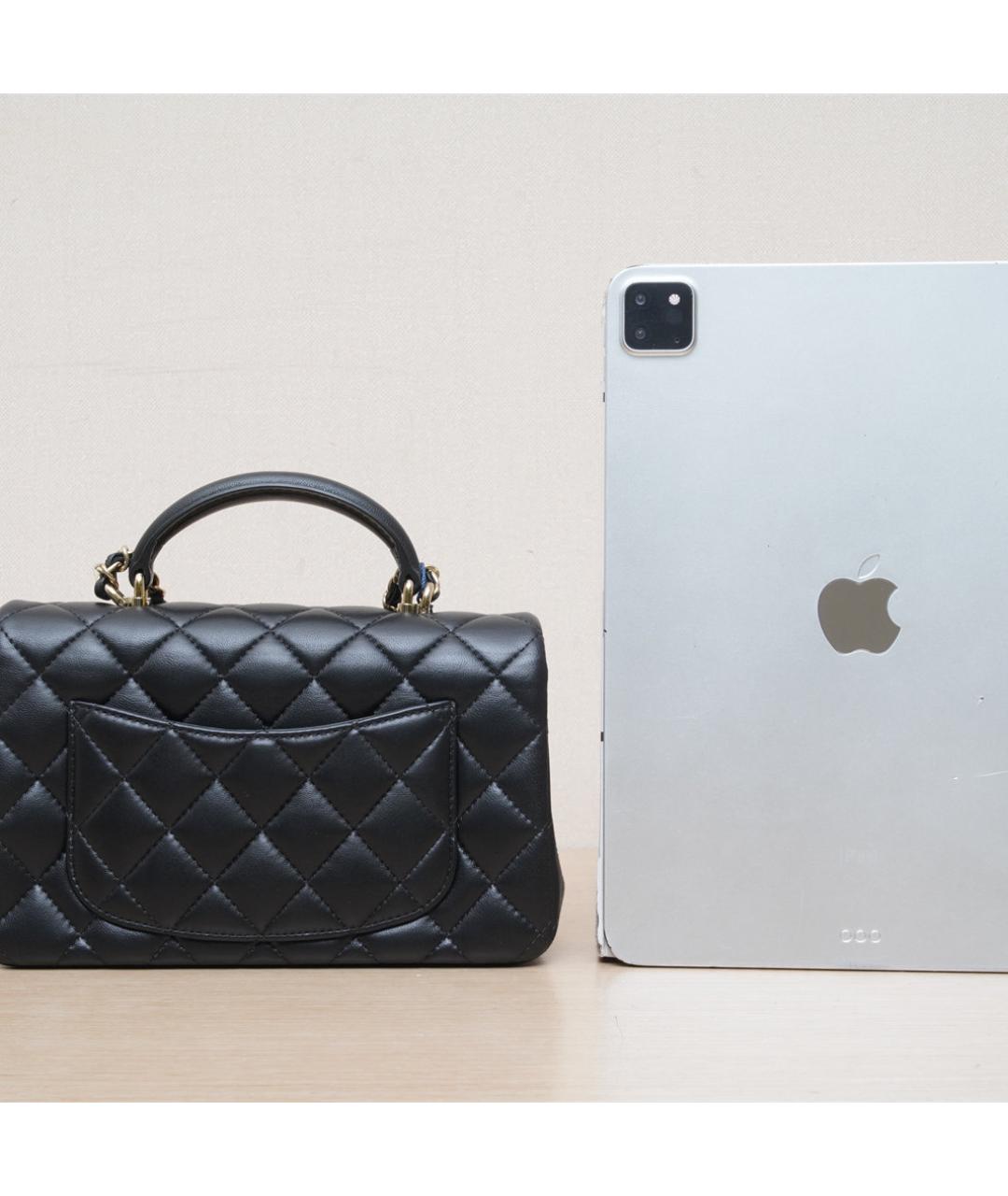 CHANEL Черная кожаная сумка через плечо, фото 7