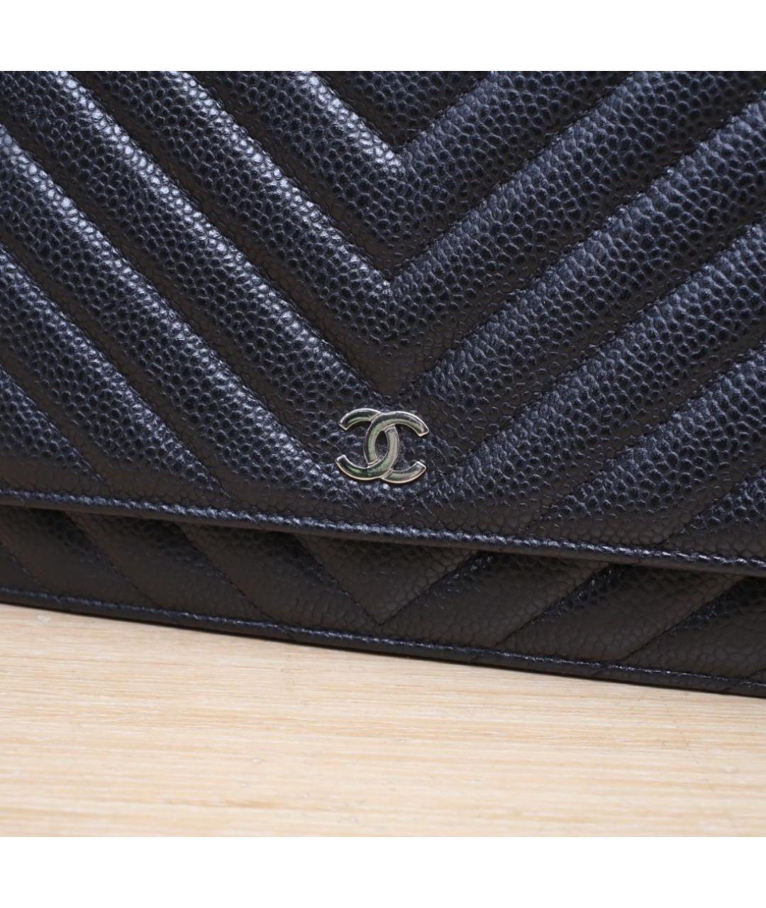CHANEL Черная кожаная сумка через плечо, фото 8