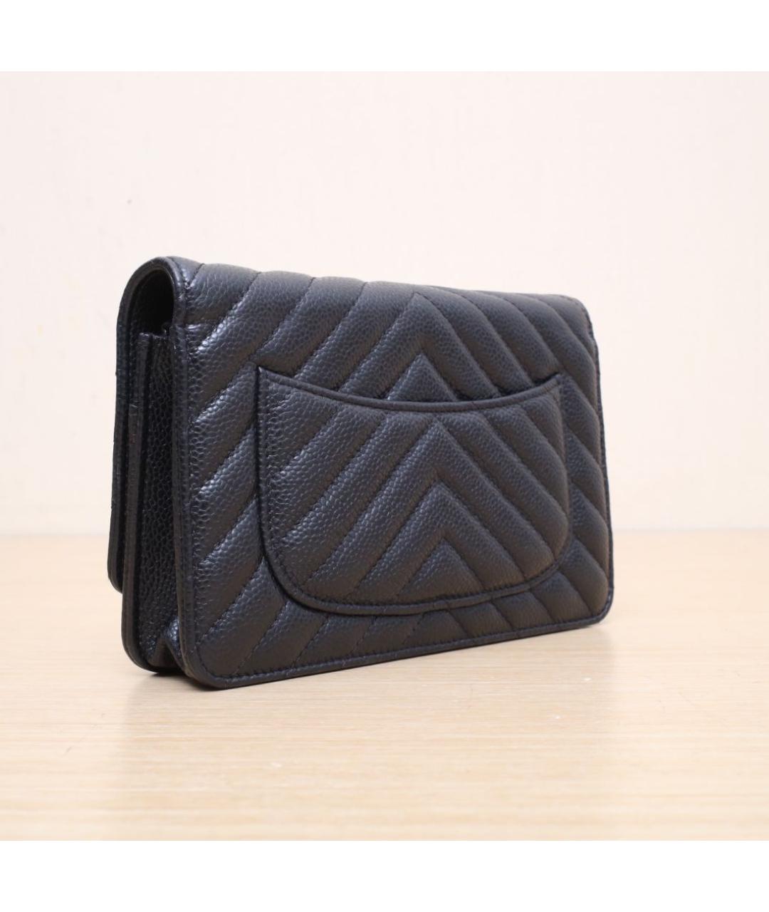 CHANEL Черная кожаная сумка через плечо, фото 6