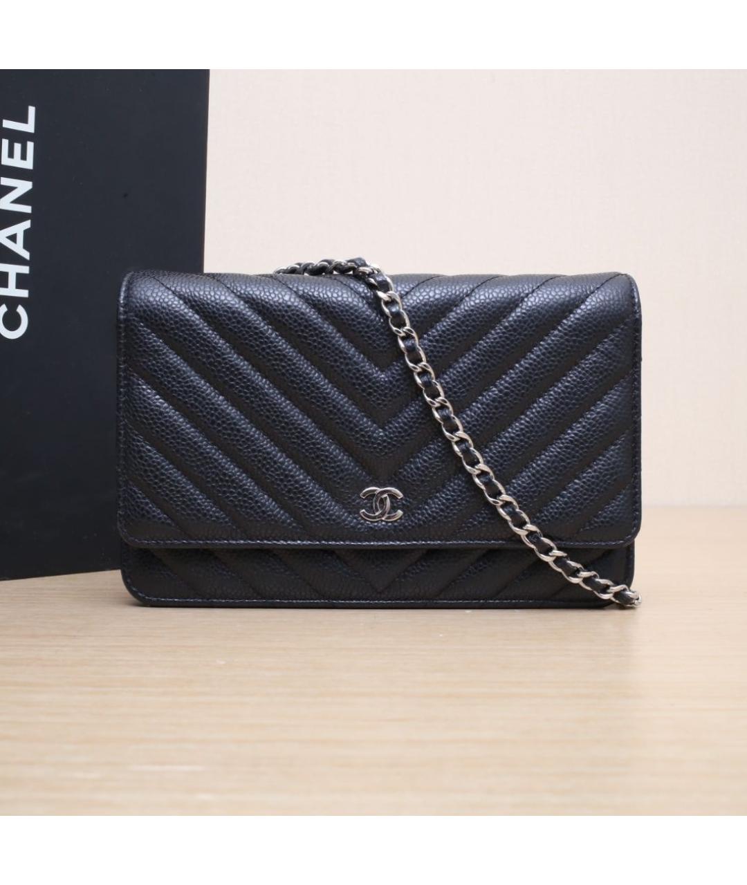 CHANEL Черная кожаная сумка через плечо, фото 2