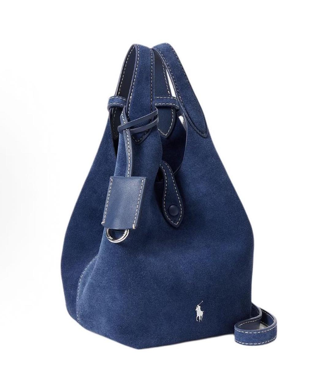 POLO RALPH LAUREN Синяя кожаная сумка через плечо, фото 2