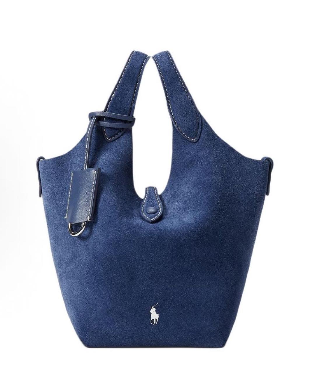 POLO RALPH LAUREN Синяя кожаная сумка через плечо, фото 6