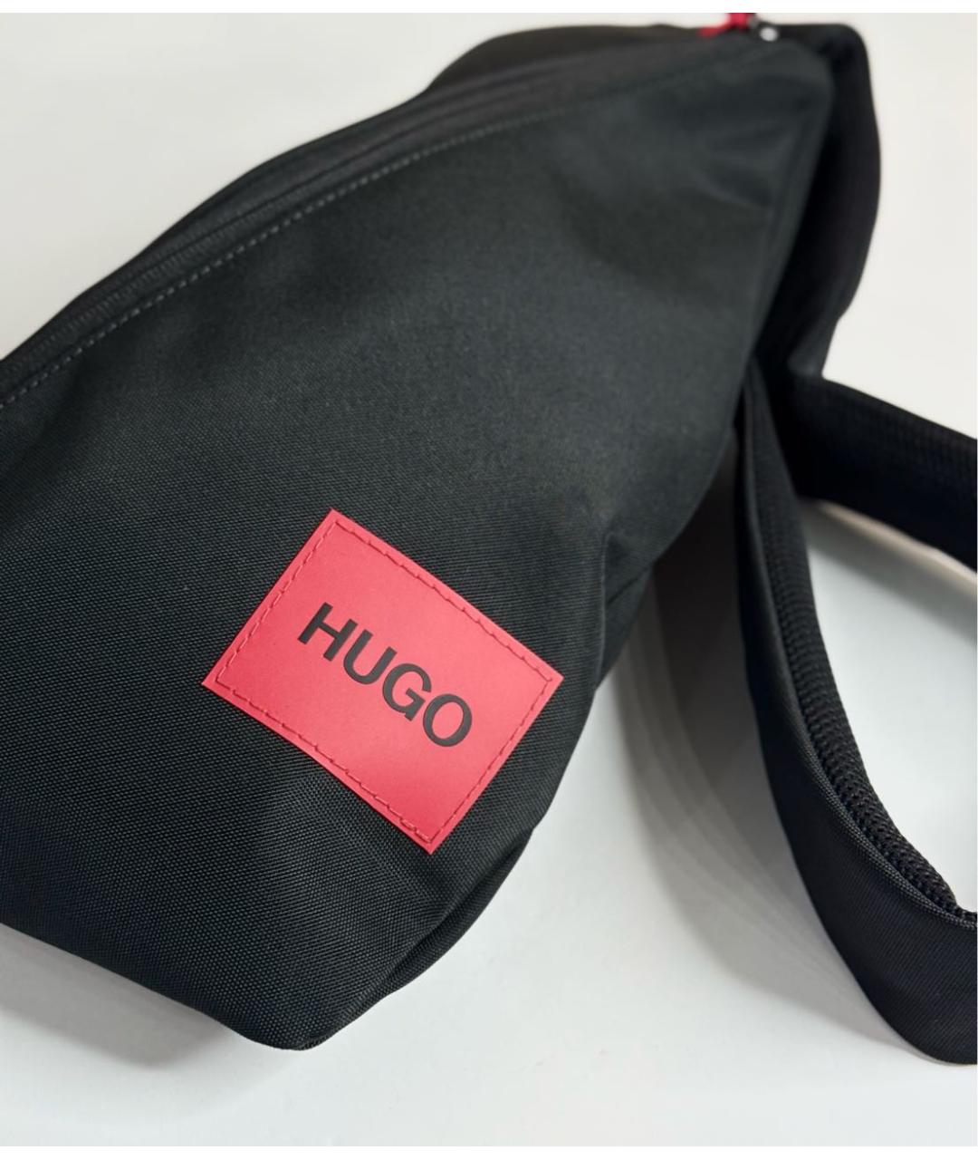 HUGO Черная тканевая сумка на плечо, фото 2