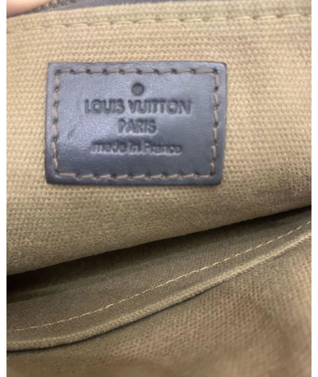 LOUIS VUITTON Коричневая кожаная сумка на плечо, фото 4