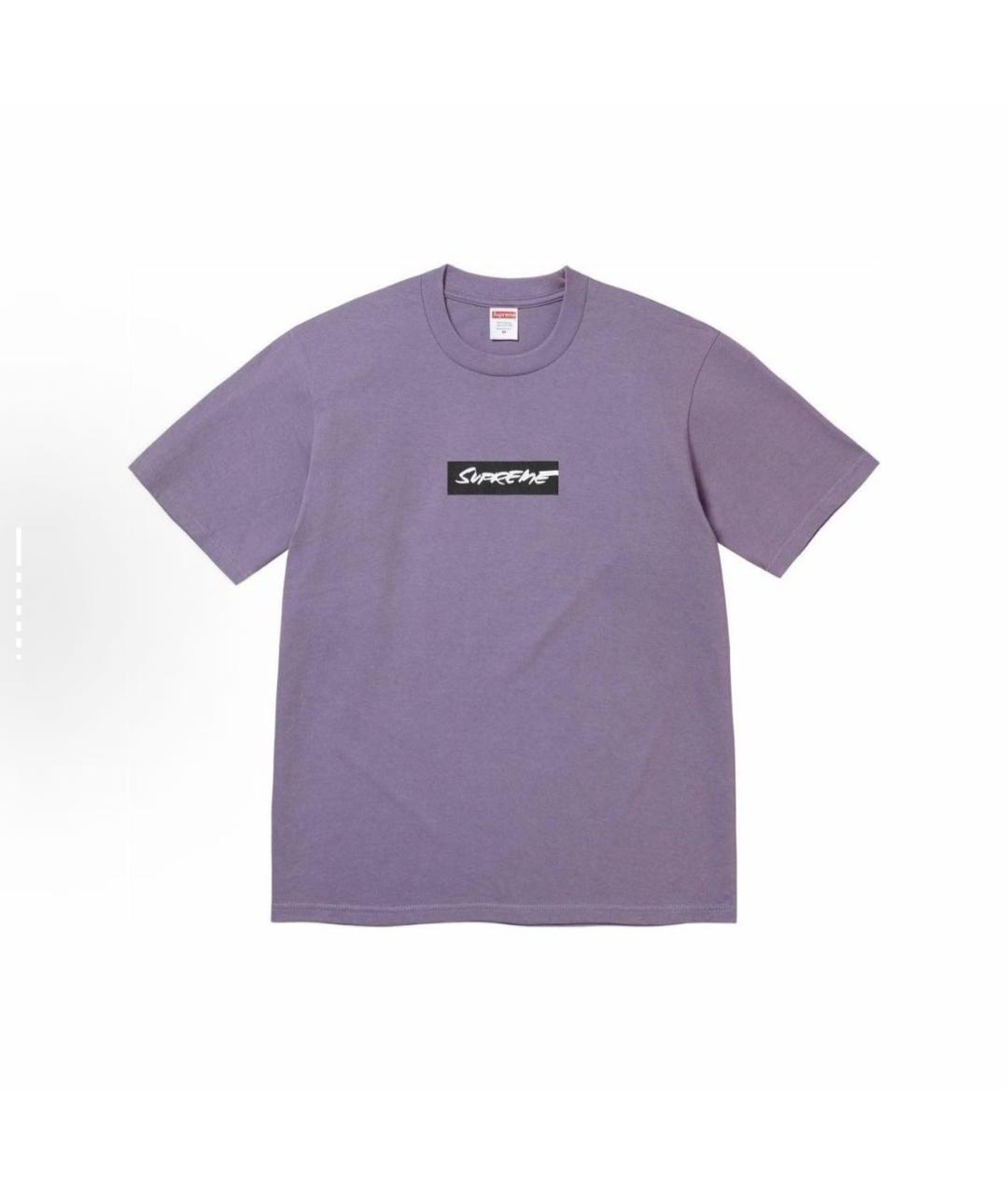 SUPREME Фиолетовая хлопковая футболка, фото 3