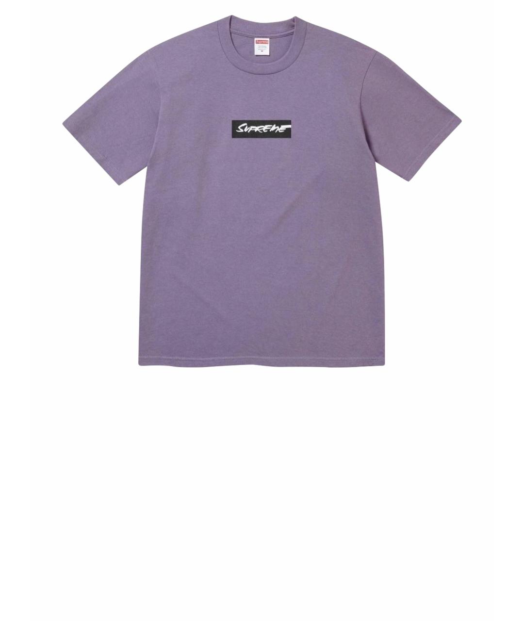 SUPREME Фиолетовая хлопковая футболка, фото 1