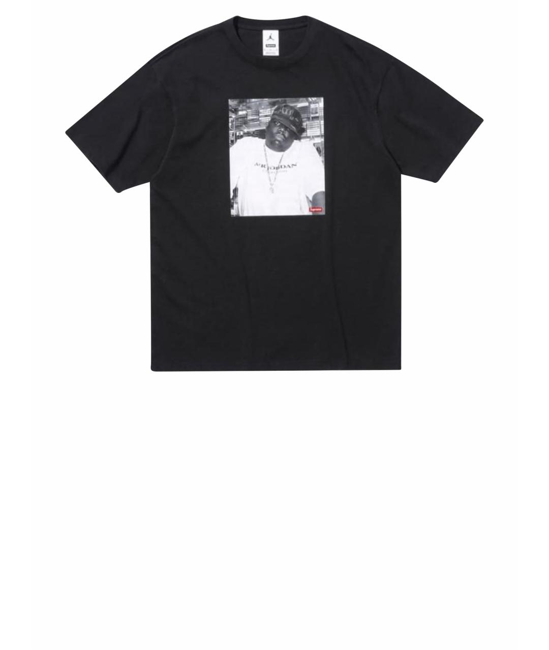 SUPREME Черная хлопковая футболка, фото 3
