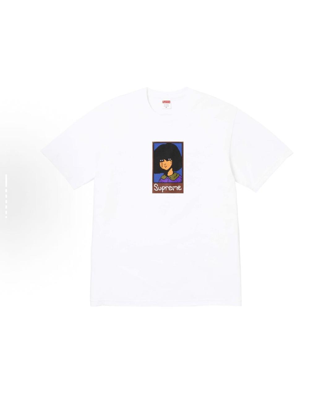 SUPREME Белая хлопковая футболка, фото 2