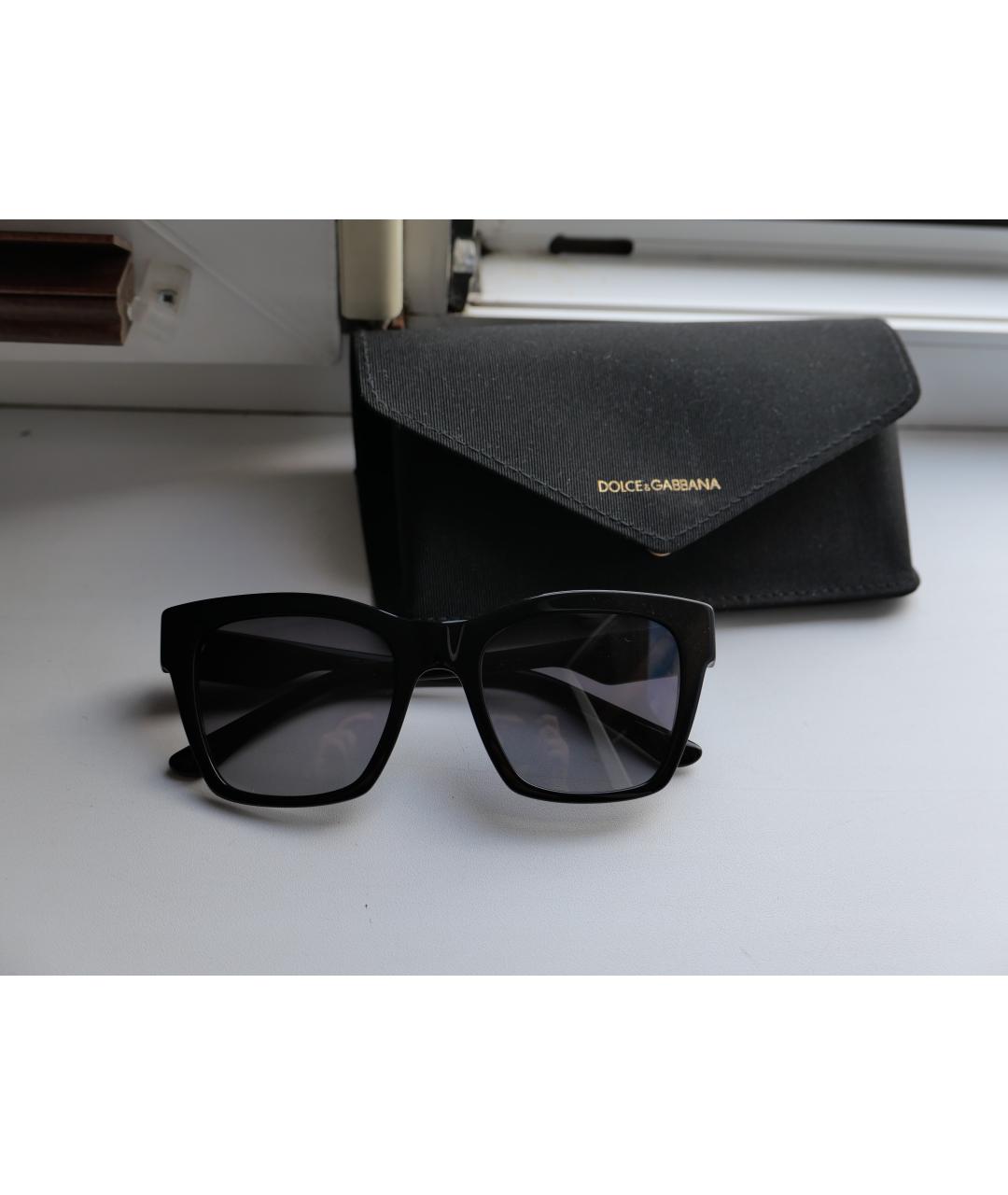 DOLCE&GABBANA Черные пластиковые солнцезащитные очки, фото 3