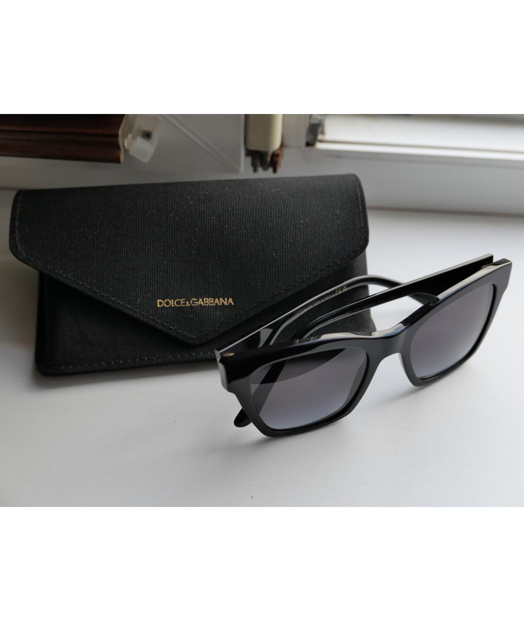 DOLCE&GABBANA Черные пластиковые солнцезащитные очки, фото 4